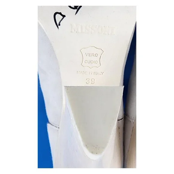 MISSONI NWOB Pony Hair Suede Mesh Panel White Bootie - Picture 14 of 15